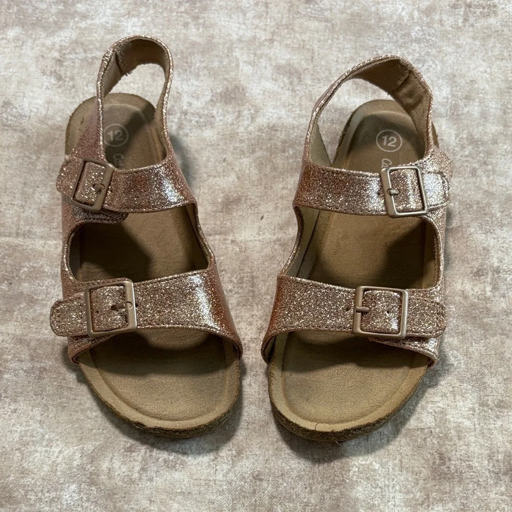 Cat & Jack Sparkly Tan Sandals